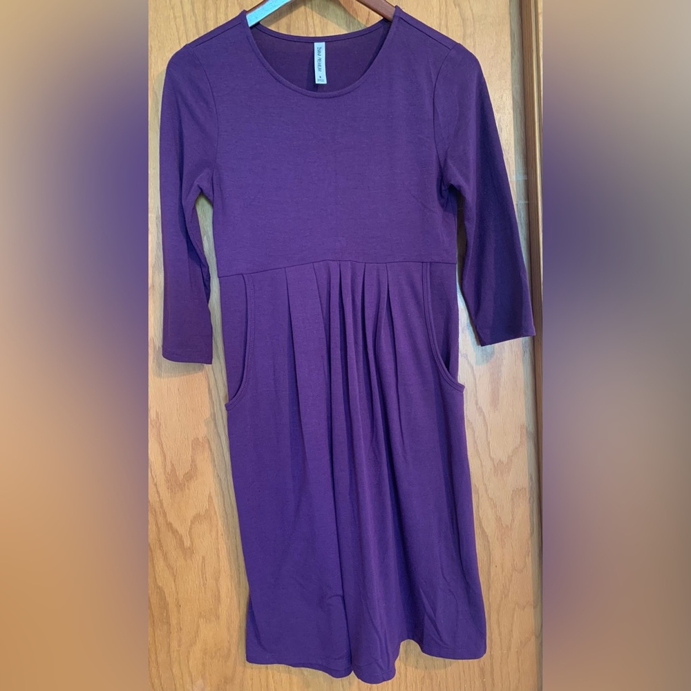 Zenana Purple Midi Long Sleeved Dress